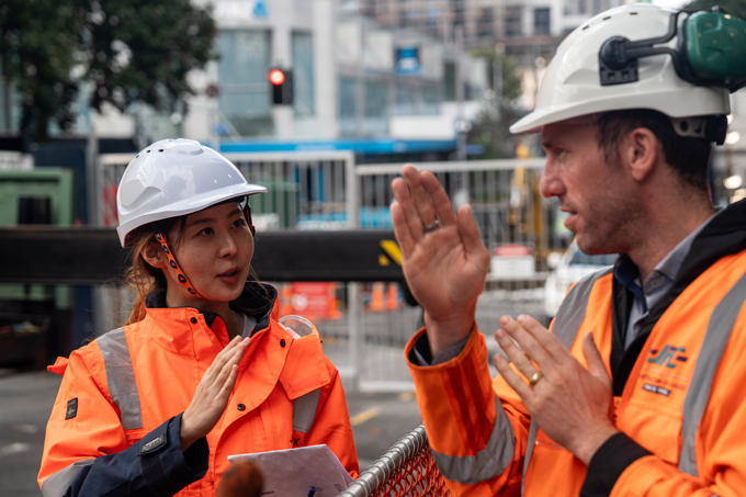 Lorne Street tree workers