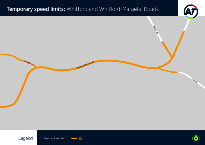 Temporary speed limit restrictions on Whitford Road and Whitford-Maraetai Road (2)