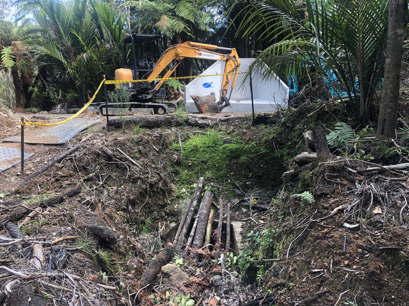 The crews cleared up a landslide on a crucial water main in late April.