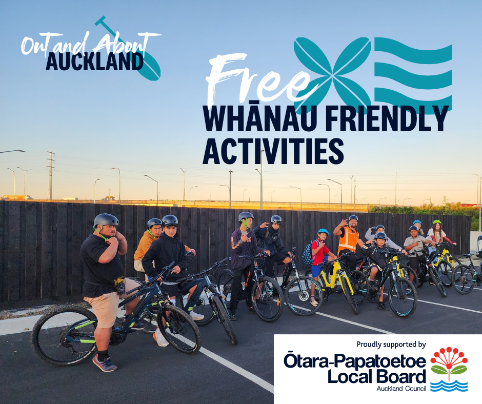 Community cyclists for the Otara Papatoetoe local board ad.