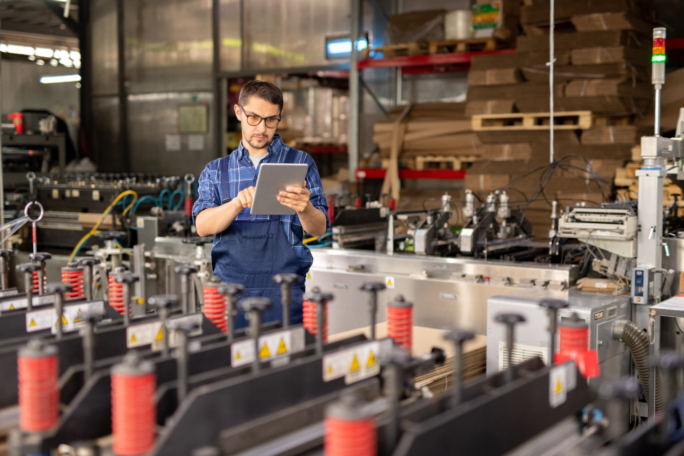 An engineer working in a factory.