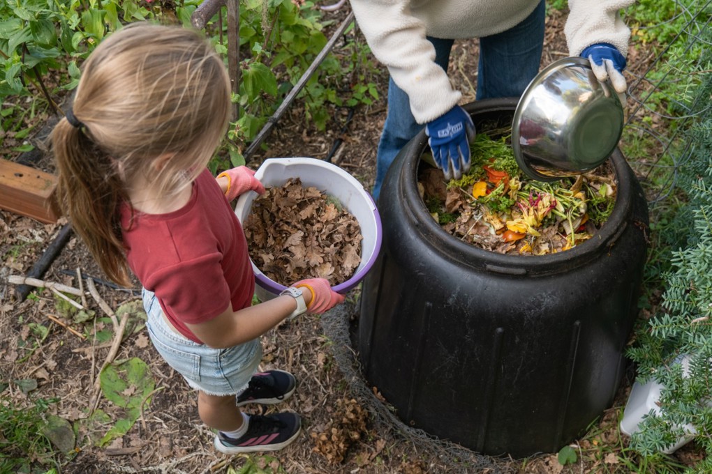 A Girl Doing Composting