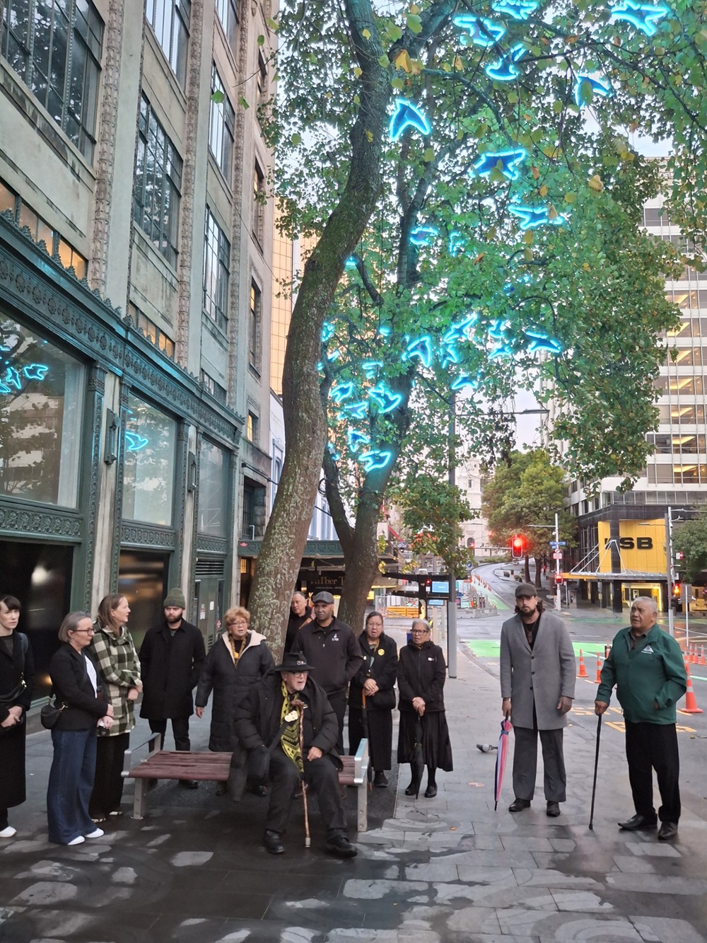 Mana whenua at bus station opening. 