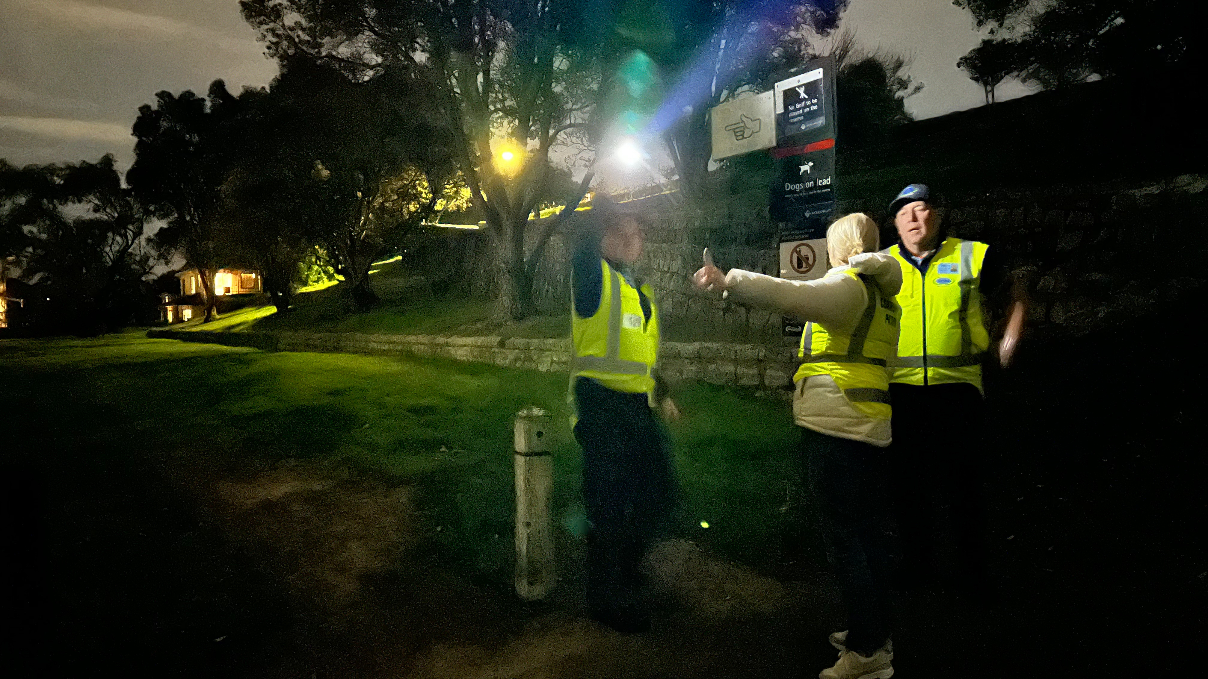 Epsom Community Patrollers surveilling Melville Park.