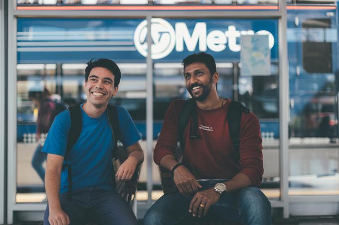 Auckland Students At Bus Stop