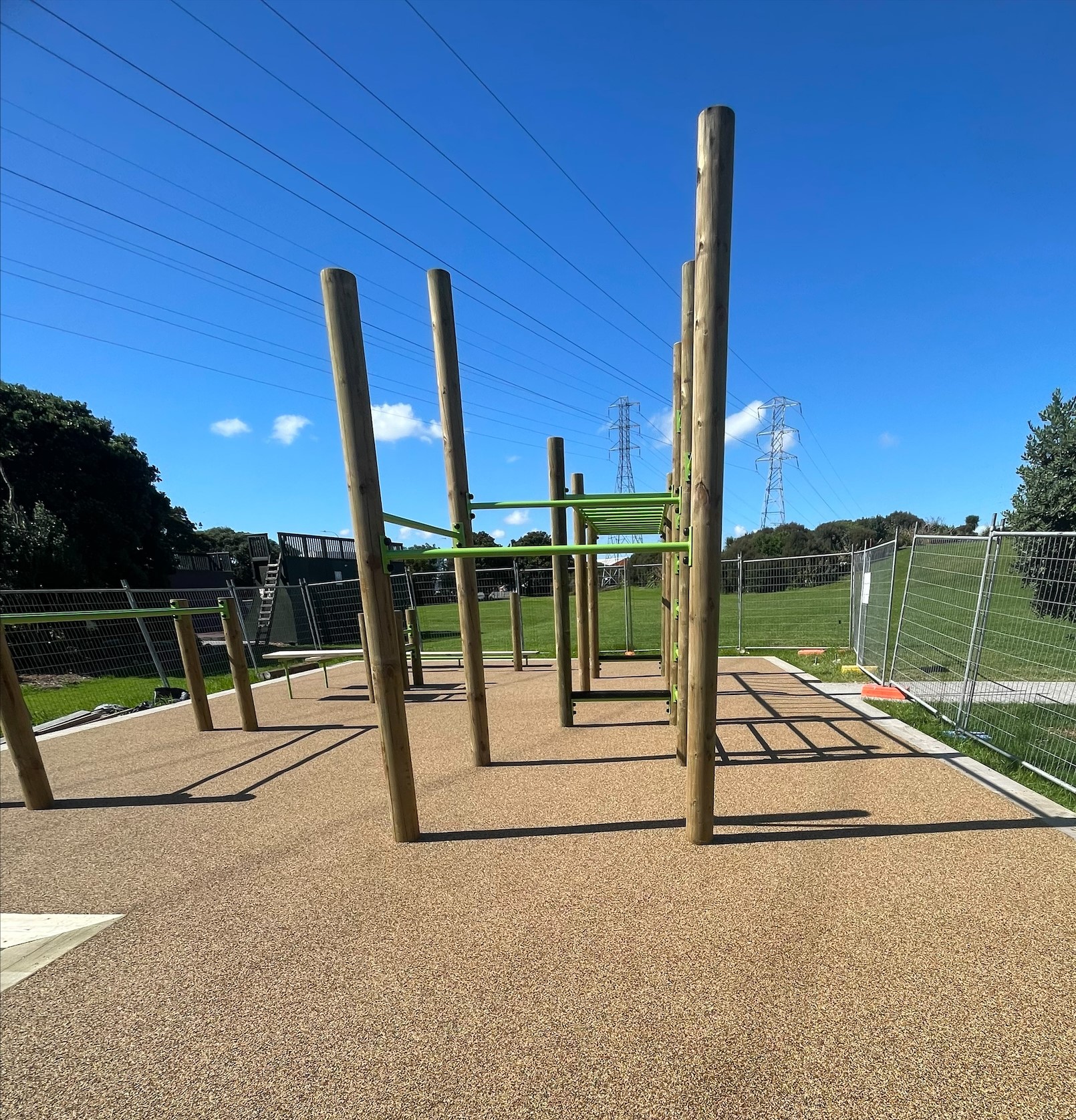 New outdoor chin up bars at Onehunga Bay Reserve