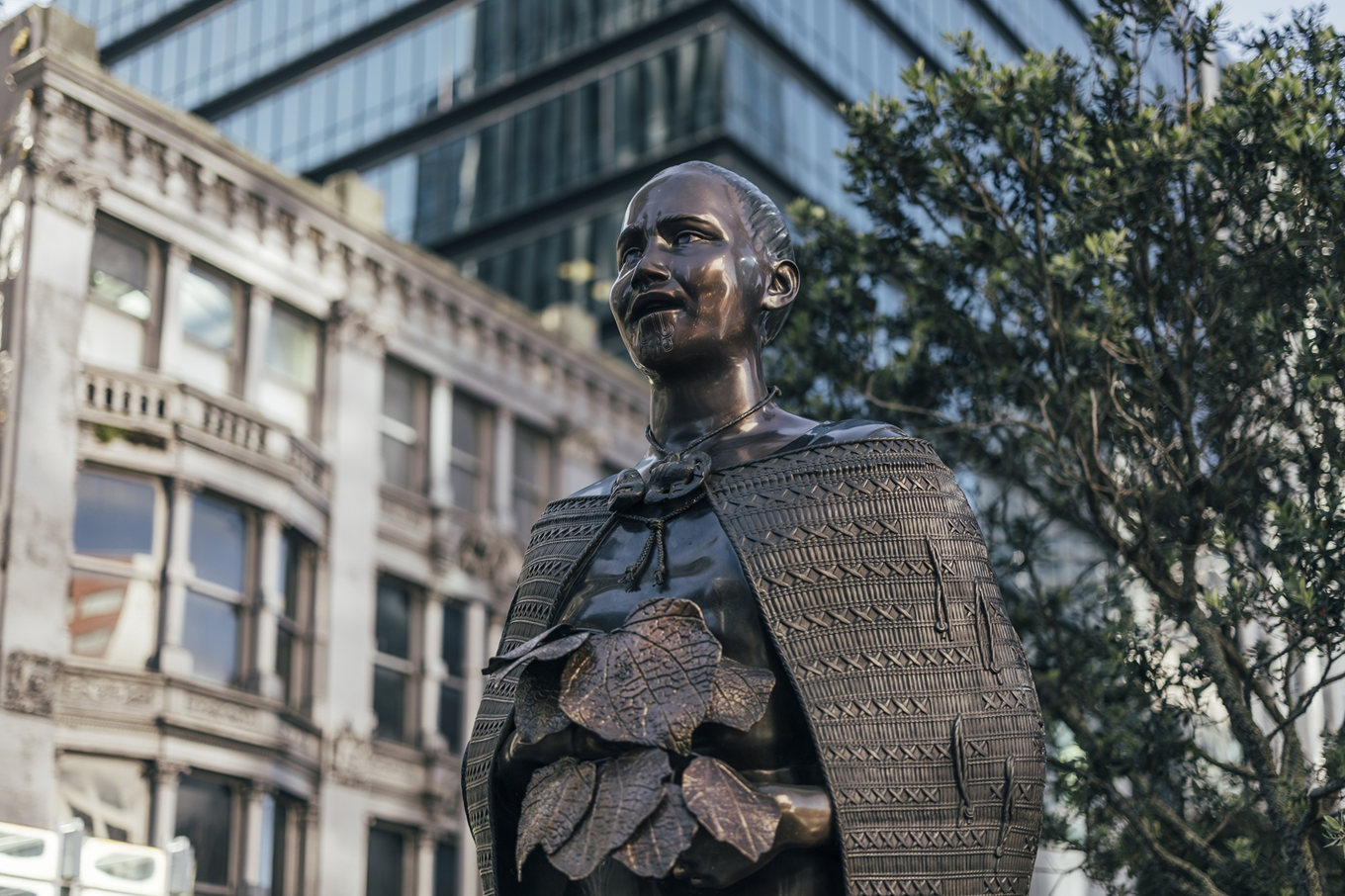 A Māori statue.