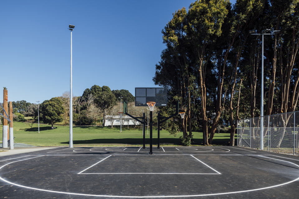 Newly upgraded Fergusson Domain basketball half court