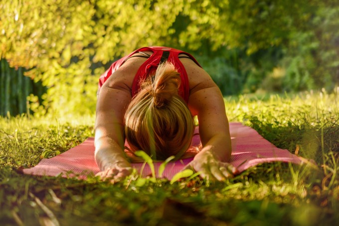A Women Doing Yoga