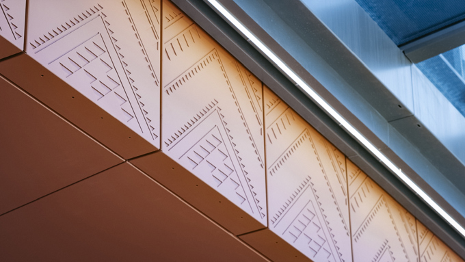 Entrance artwork for Maungawhau / Mt Eden station