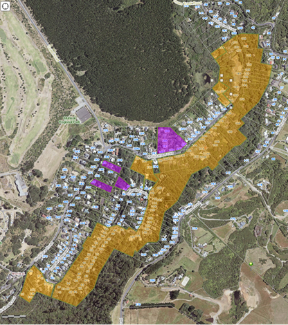 Map showing areas being investigated by GHD.