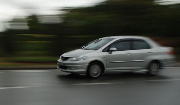 A car driving on the road