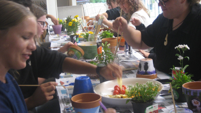 Waiheke Rangatahi Ropu Paint and Snack dinner table