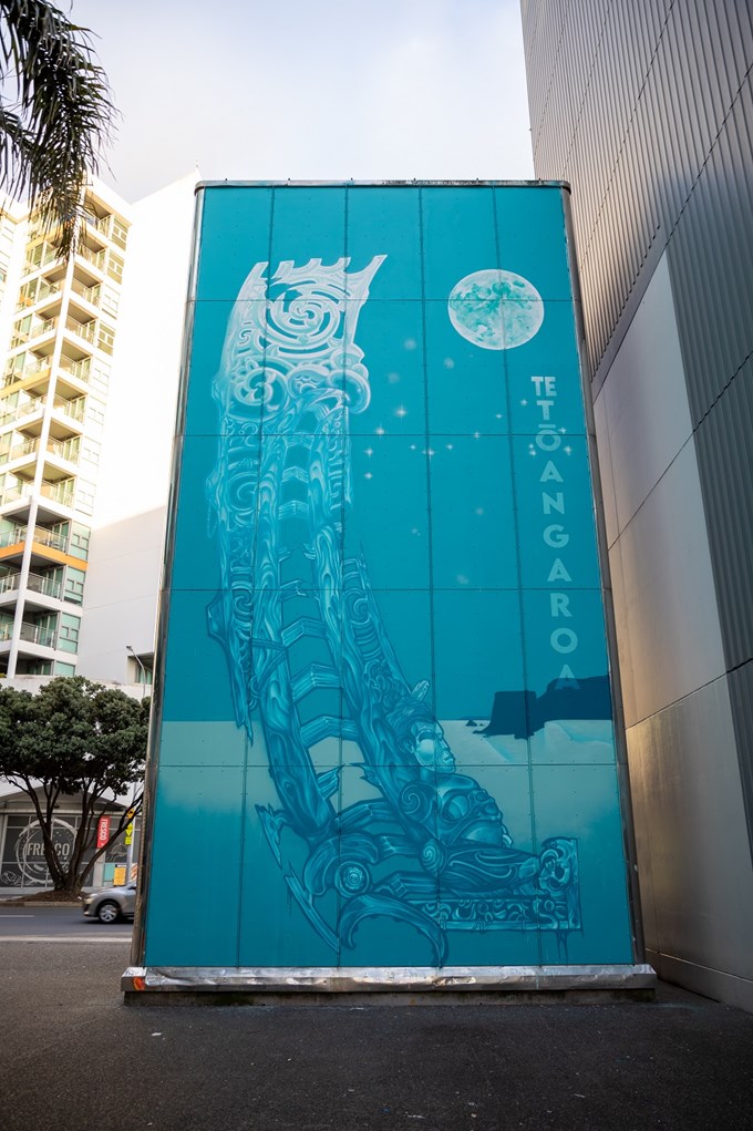 Mural celebrating culture and diversity adds colour to Tamaki Makaurau street