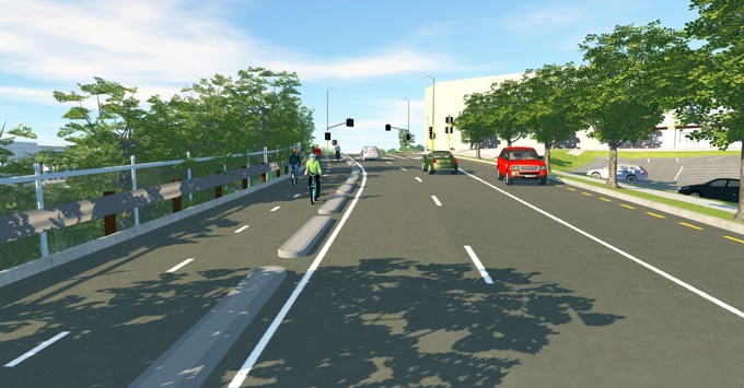 Ian McKinnon Cycleway goes on road