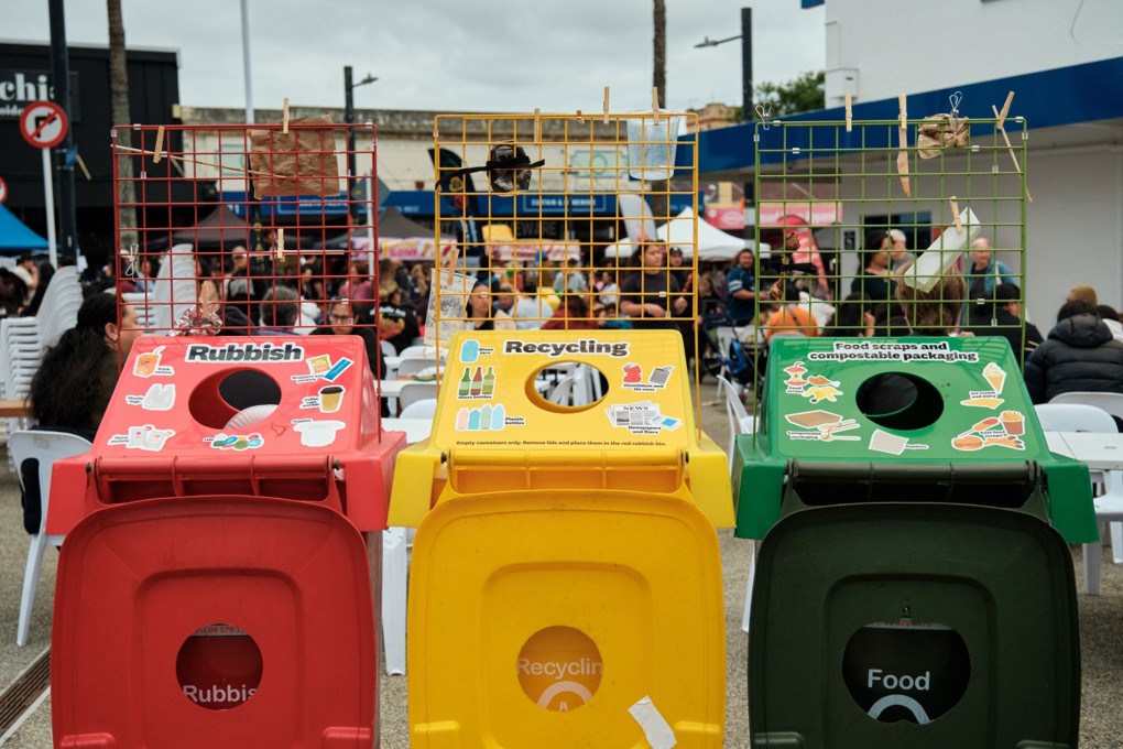 Waste And Recycling Bins At An Event