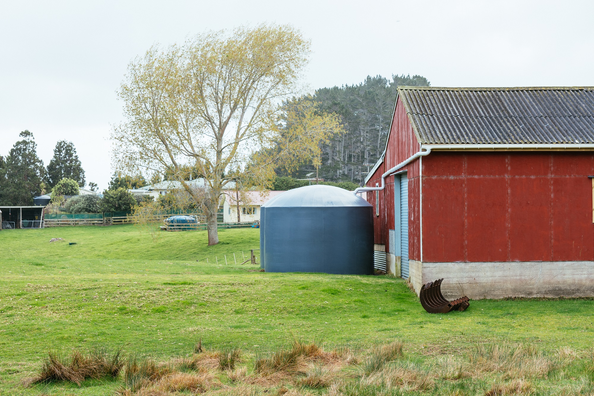 Water tank on rural property.