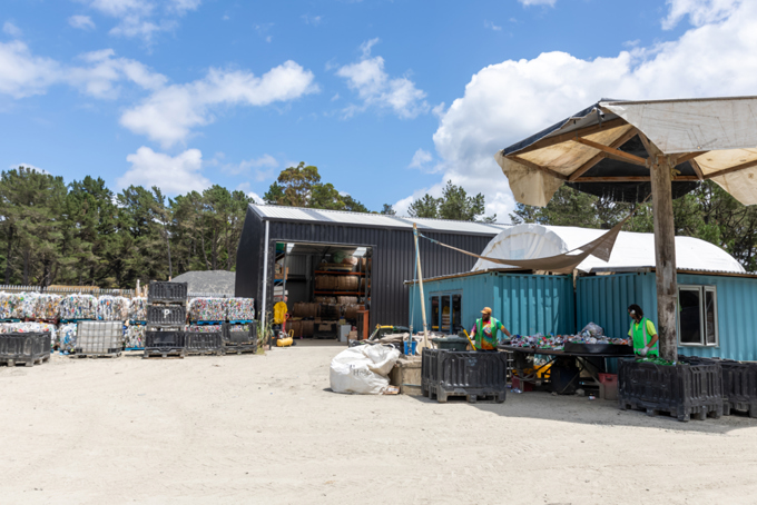 Workers at a warehouse