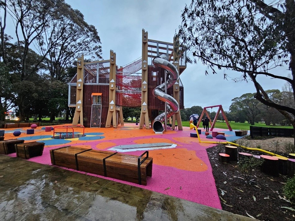 Slide at the playground.