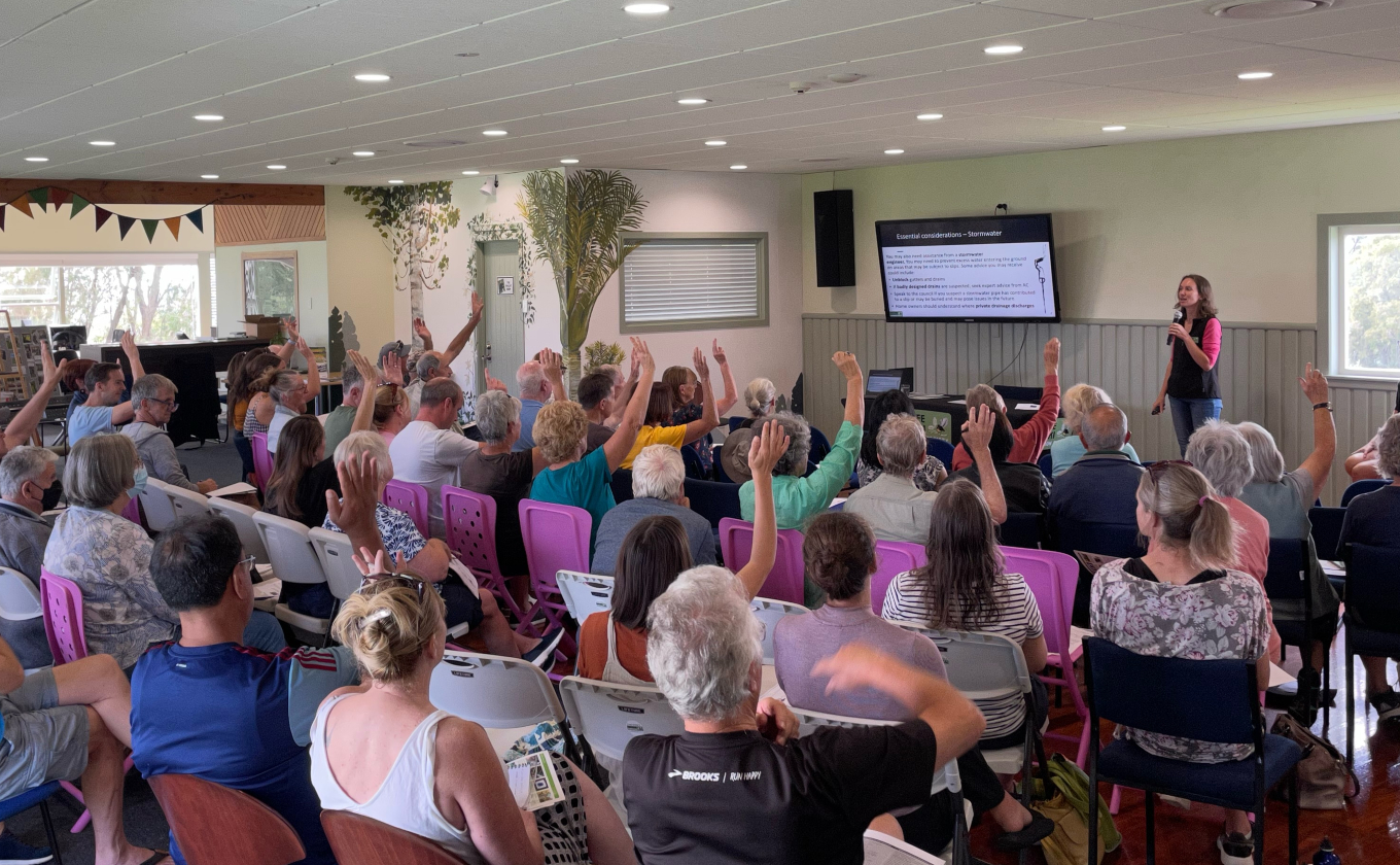 A show of hands for those who had experienced slips at PFK's first slip workshop on 31 March 2023.