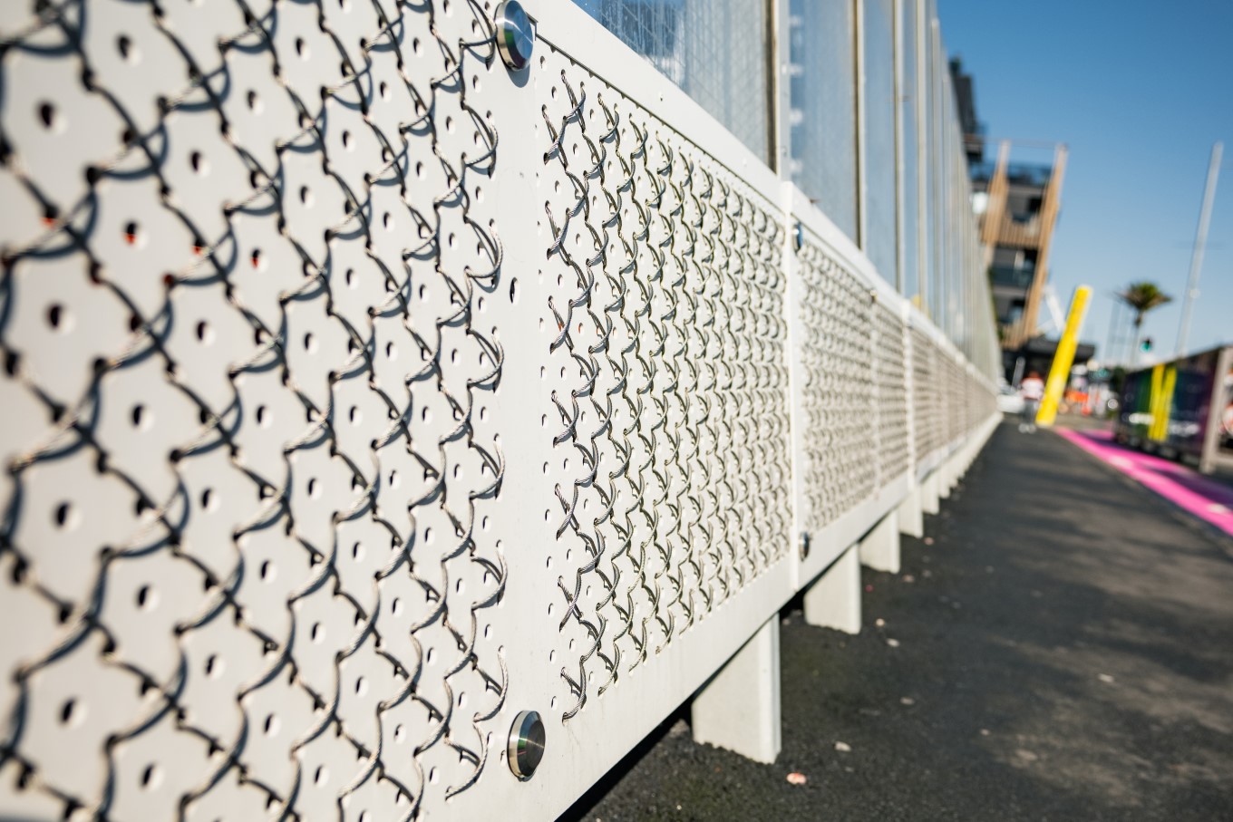 Tukutuku panels on Karangahape Road.