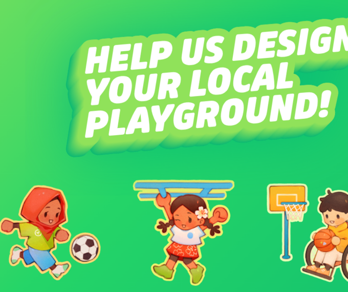 A tile promoting community members to fill out a local survey