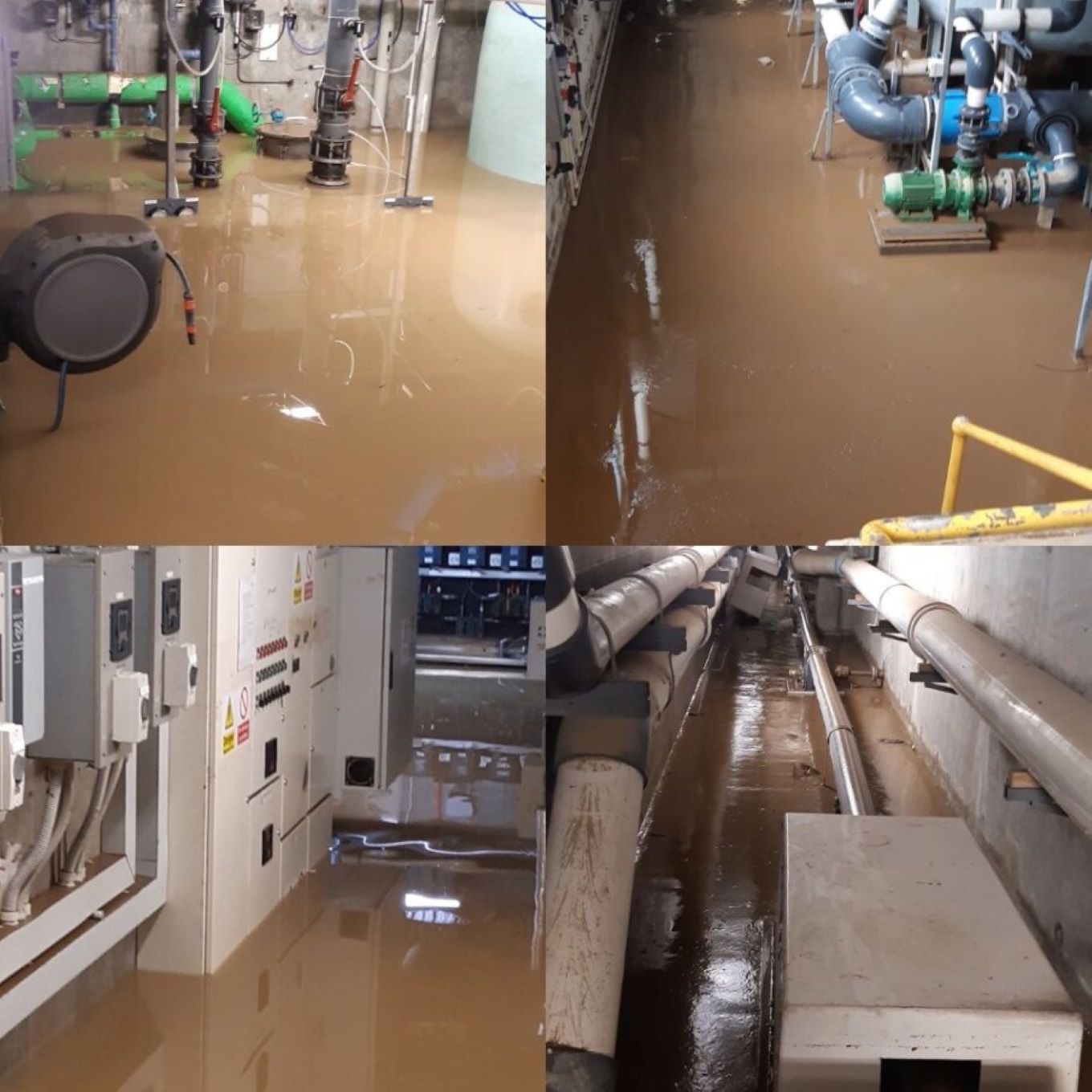 The impact of flooding on operating equipment earlier this year.