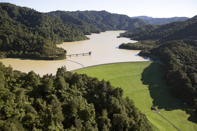 Hunua dam aeriel shot