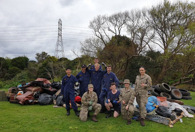 Defence Force volunteers clean up Laxon1