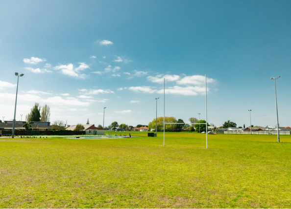 A local rugby field. 