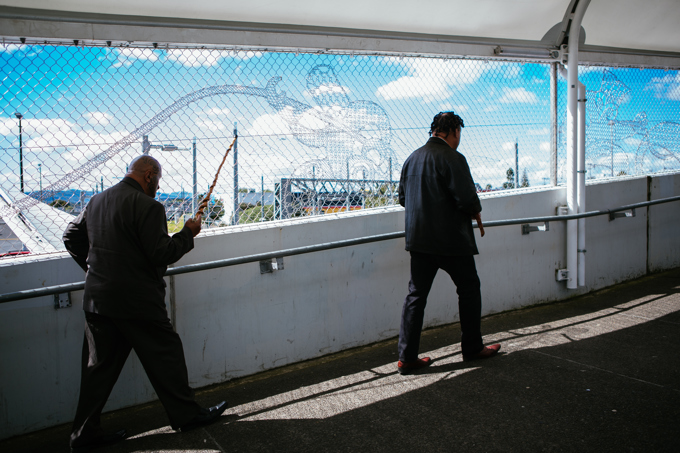 Maori leaders blessing the artwork