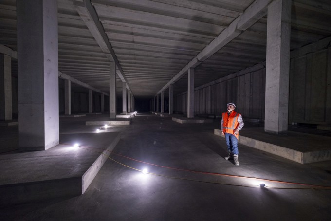 Watercare Project Manager Martin Hughes Inside The Third Reservoir At The Redoubt Road Reservoir Complex.