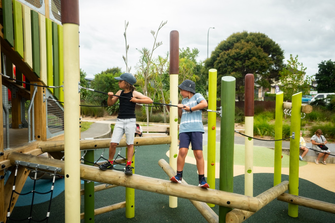 Kids playing at a local playground.