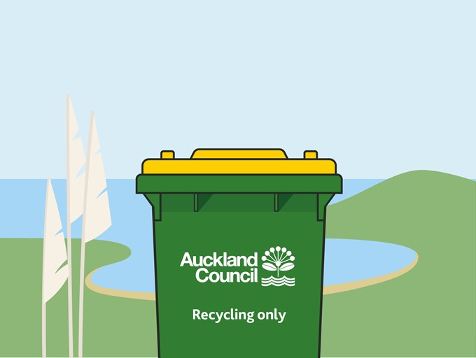 Waiheke new recycling wheelie bin