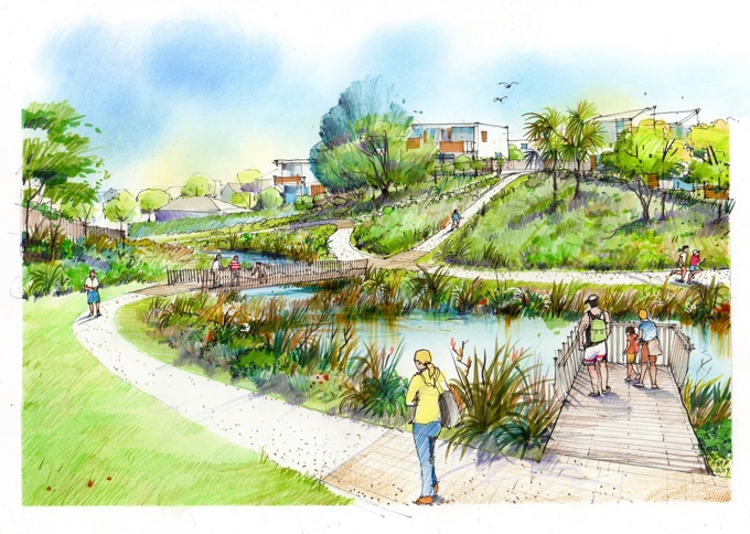 Tohu at Freeland reserve represents Mana Whenua-Te Auaunga relationship