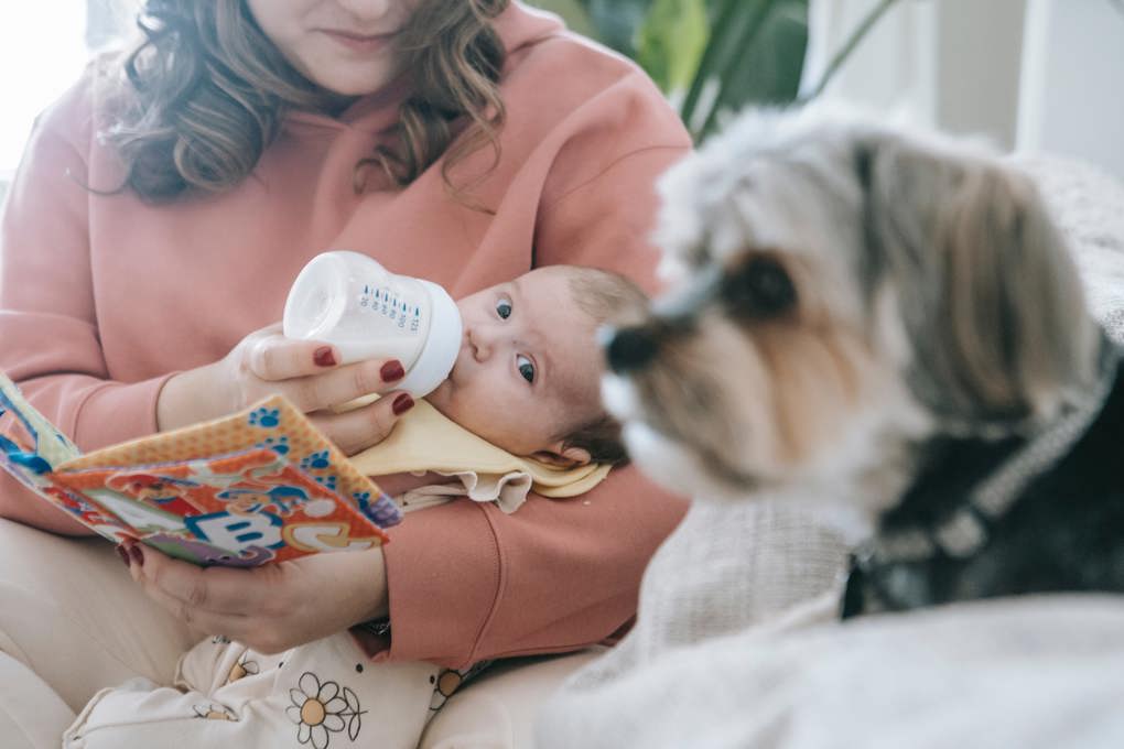 Baby and dog