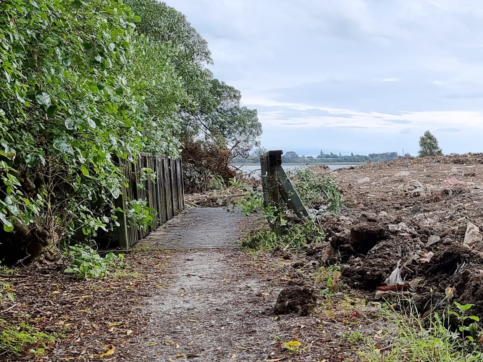 Walking paths were left buried.