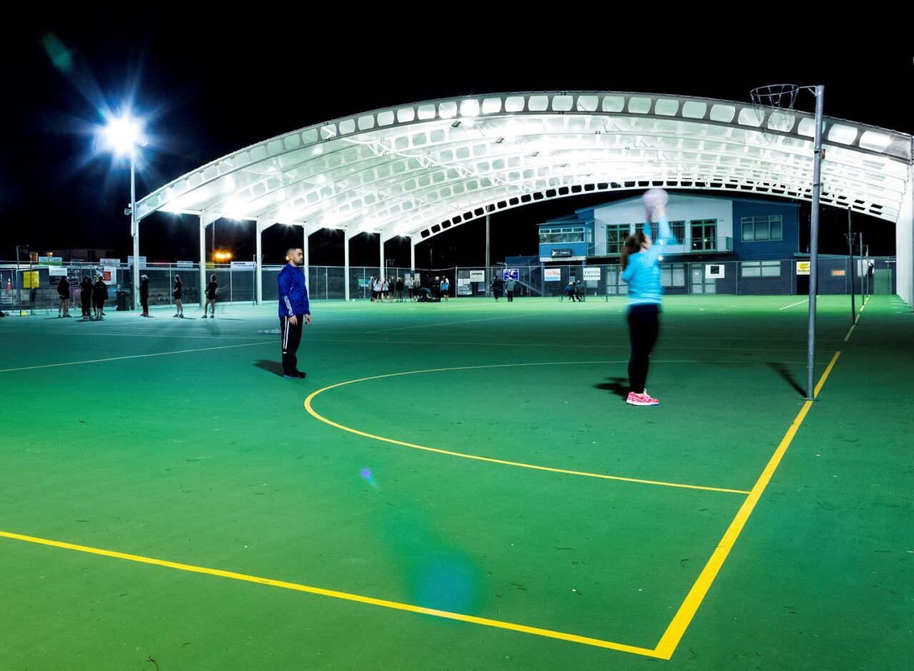 The proposed canopy is modelled on one already in place at the Pukekohe Netball courts.