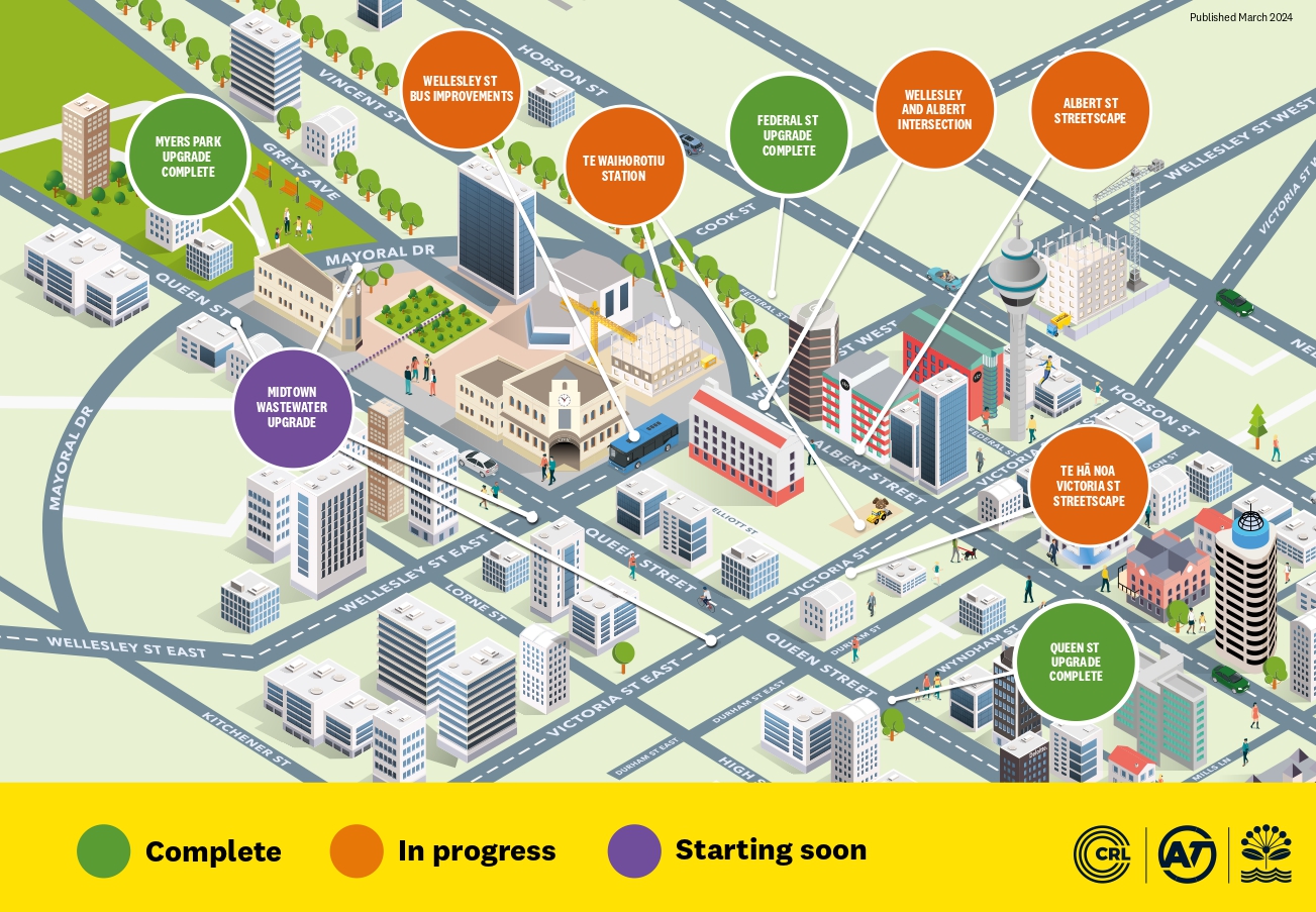 Map showing the projects in midtown.