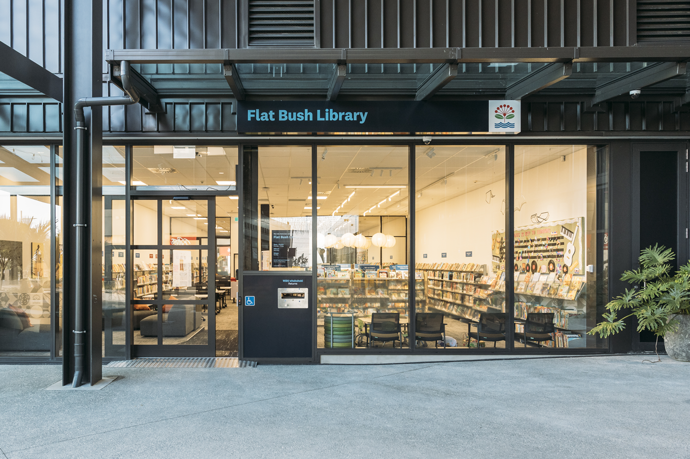 The outside of a library. 