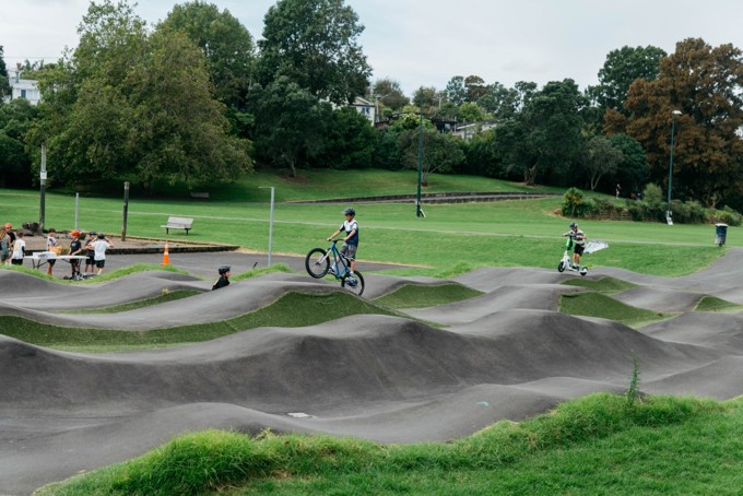 Children at the bike park