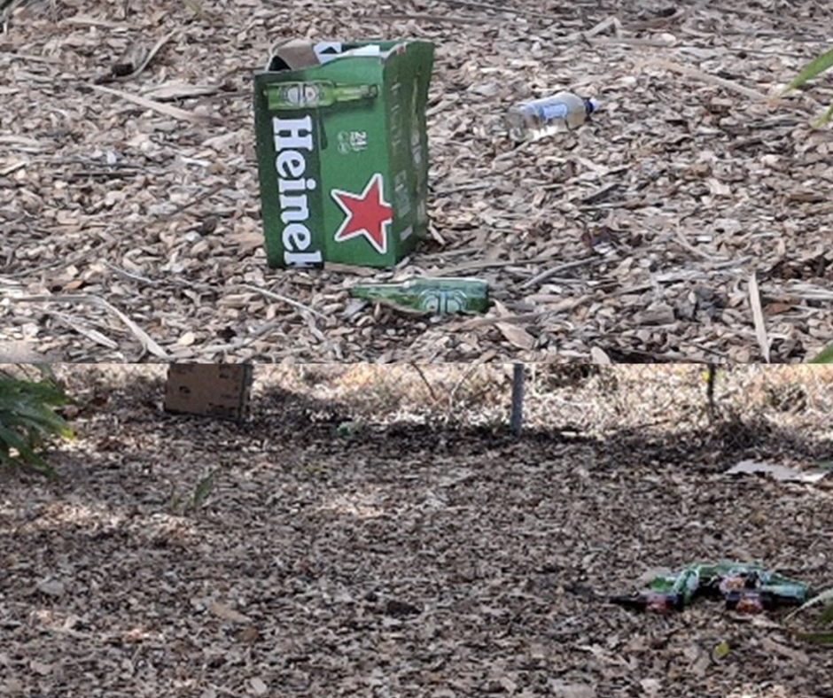 During a recent cleanup, the team came across alcohol boxes and bottles scattered across the area, a stark reminder of the disrespect shown to our community spaces.