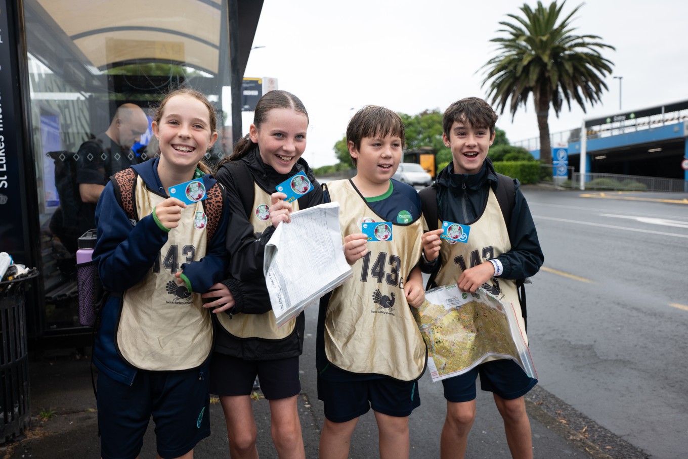 Kids participating in a community race. 