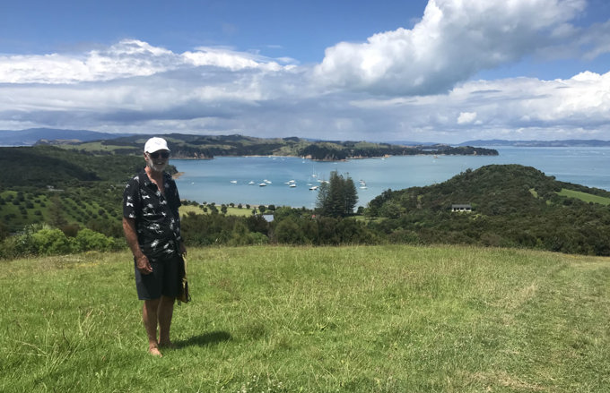 240122 PHOTO Mayor Summe Boating Trip Standing On Hill Bay In The Background STRAIGHT