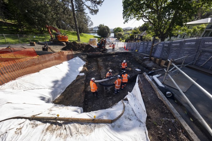 Excavation Works At The Intersection On Judges Bay.