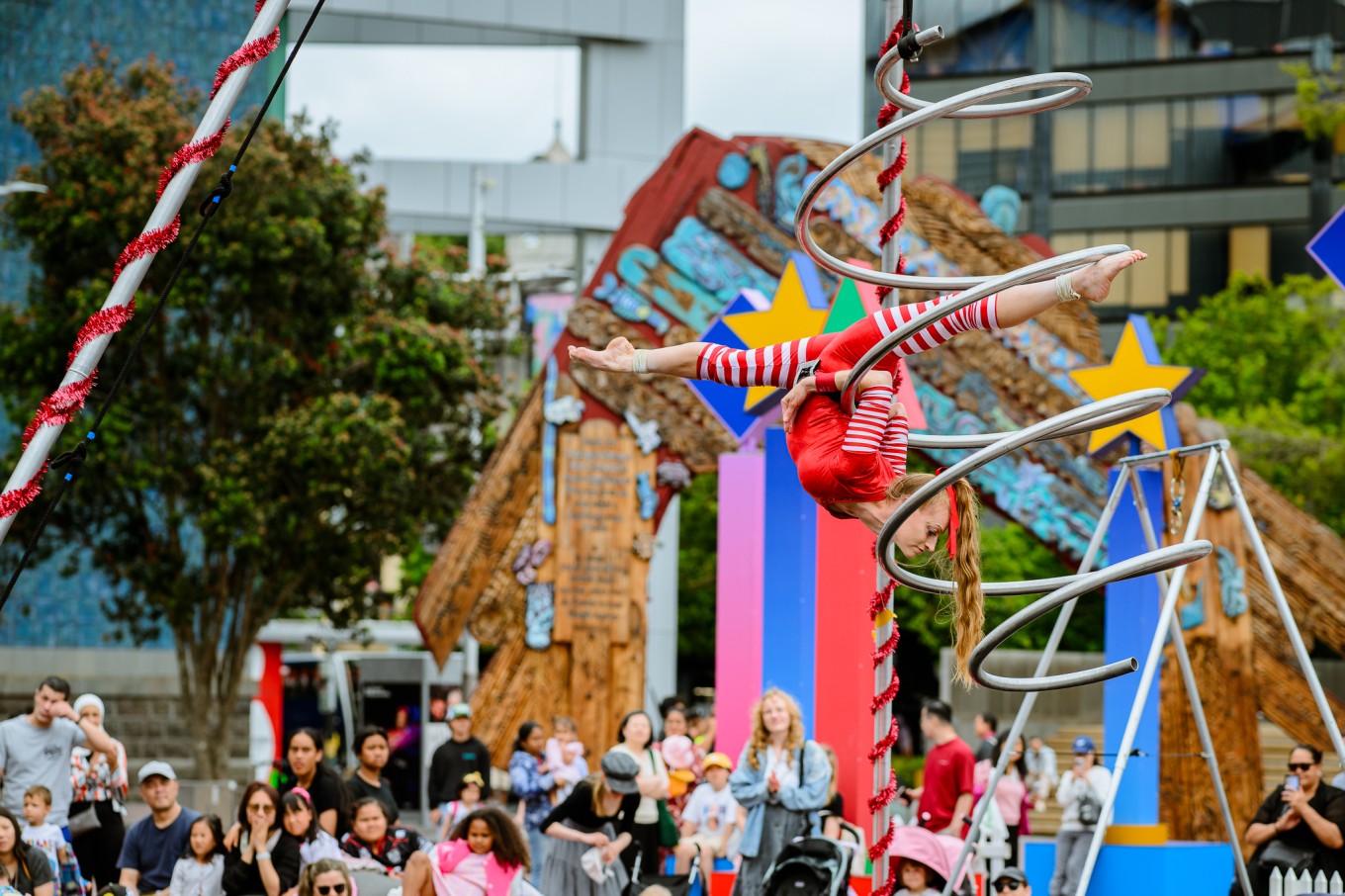 A Christmas themed tight walker. 