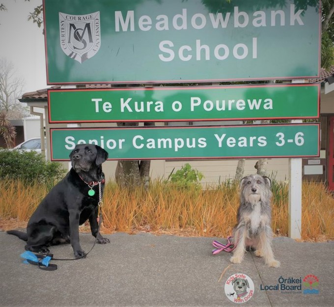 Local board supporting dog safety training for children