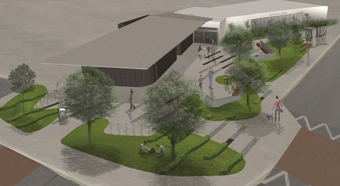 New courtyard for Glen Eden library
