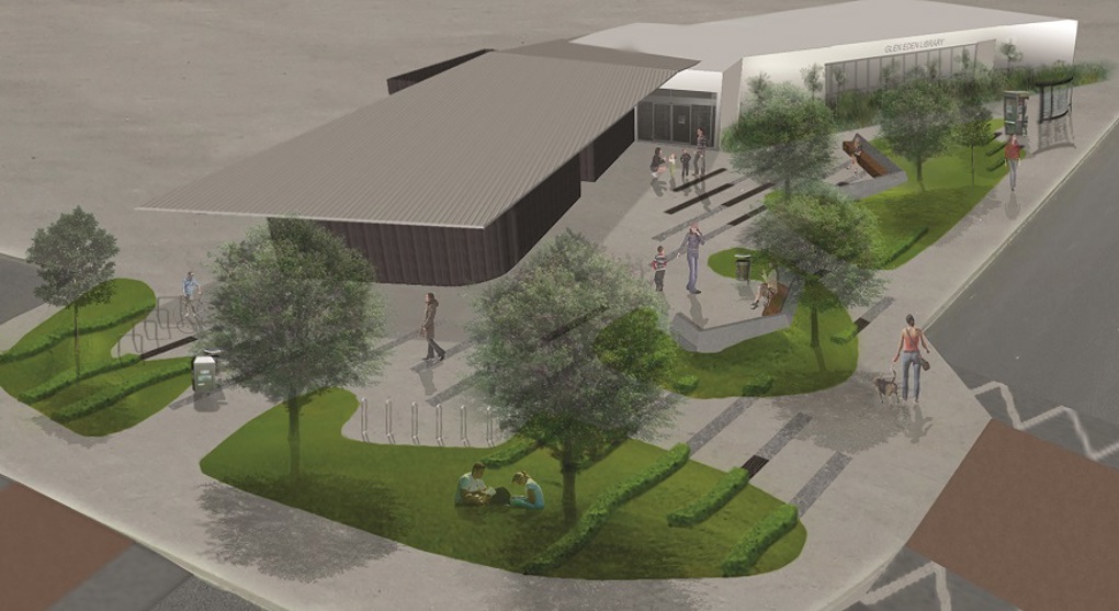 New courtyard for Glen Eden library