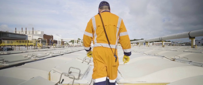 Phil Brown checking pipes